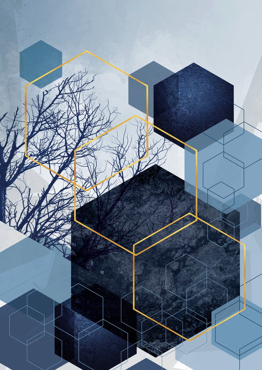 Geometric Forest Glimmer Wall Mural
