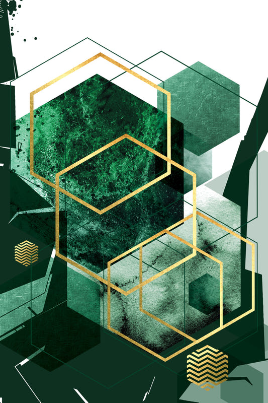 Verdant Hexagon Glamour Wall Mural