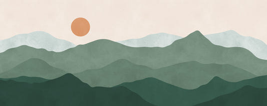 Green Peak Sunset Wall Mural