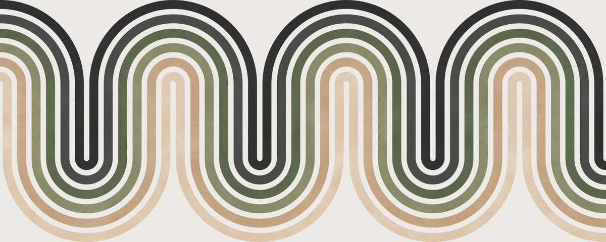 Organic Rhythm Curves Wall Mural in your room