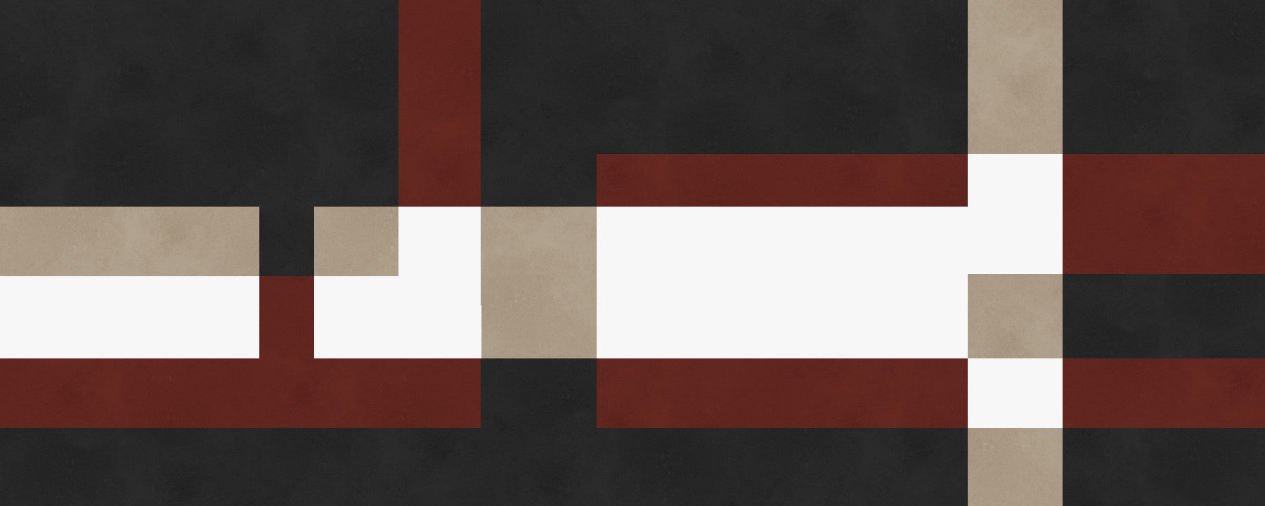 Dining room Bold Block Fusion wall mural with black and rust block layers