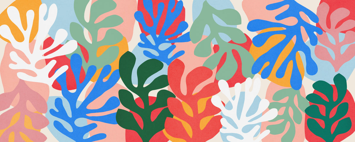 Vibrant Organic Forms Wall Mural in your room — zoomed