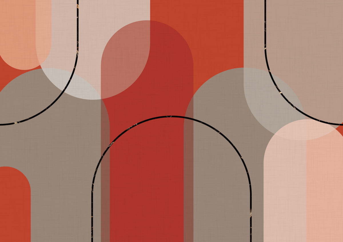 Bold Earthen Curves Wall Mural in your room — zoomed