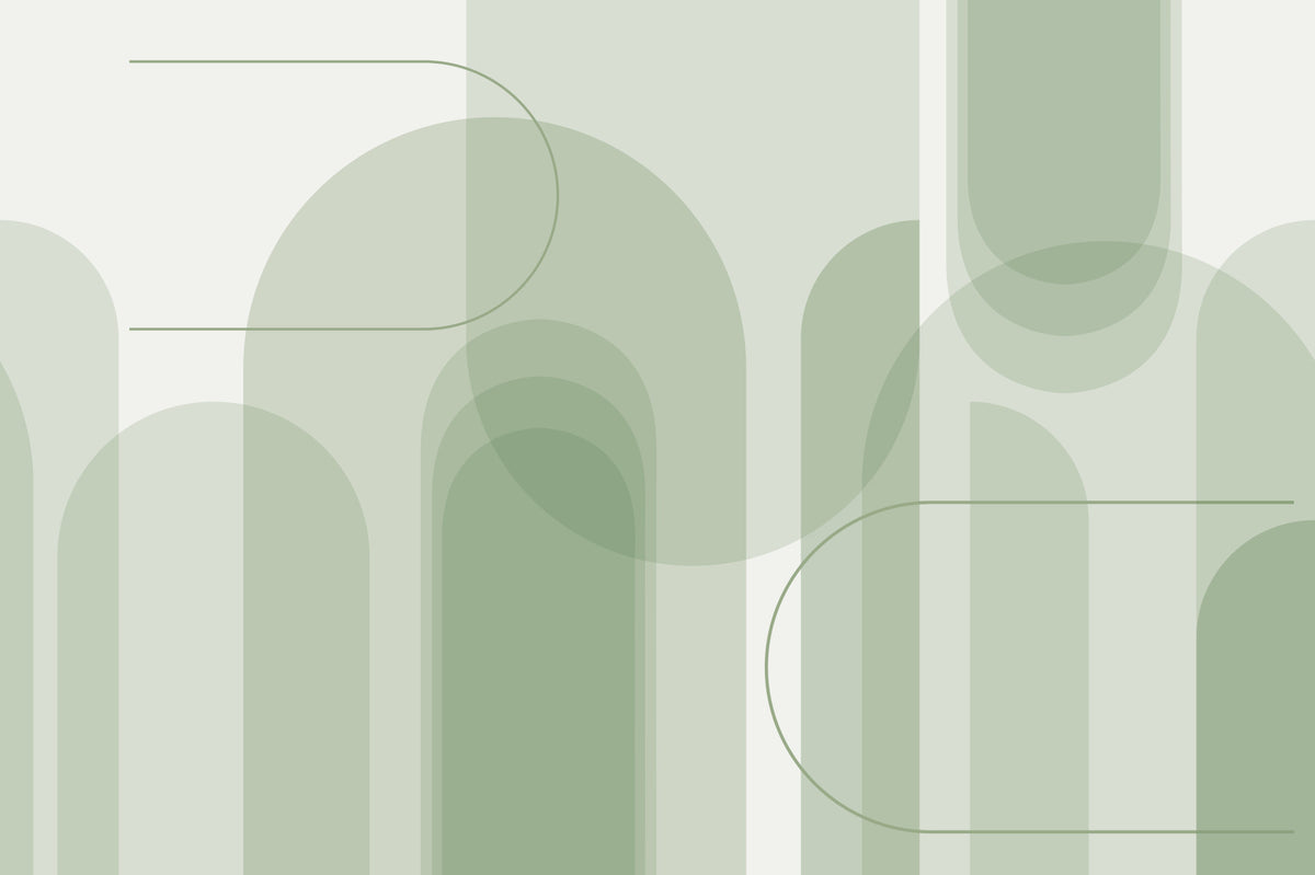 Sage Serenity Arches Wall Mural in your room — zoomed