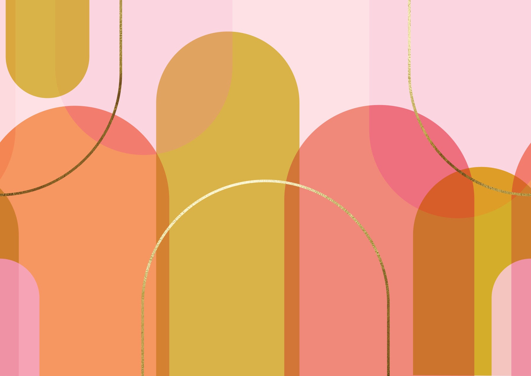 Golden Hour Geometry Wall Mural