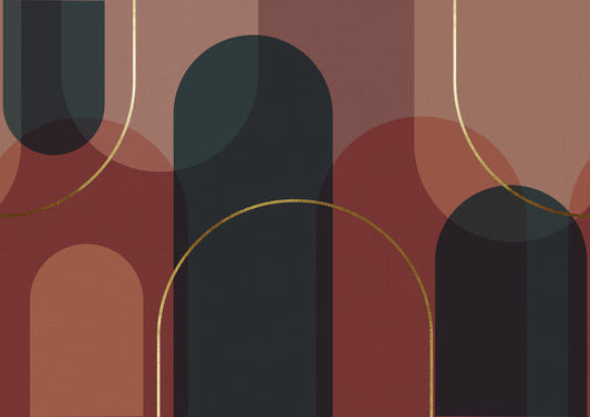 Sunset Arches & Gilded Lines Wall Mural