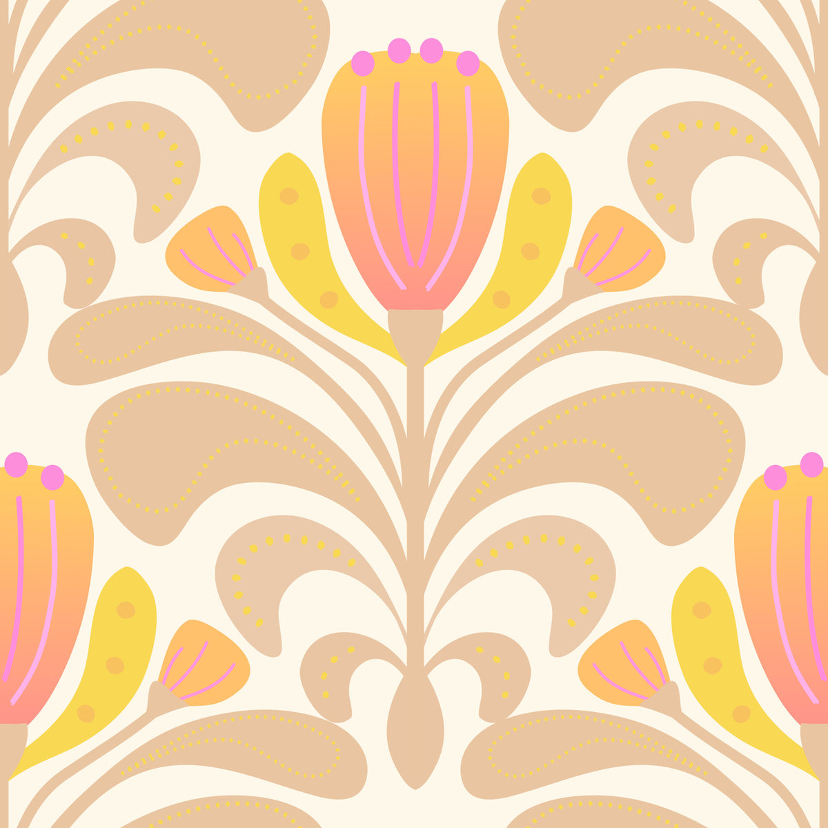 Sunny Floral Melody Wallpaper⁠