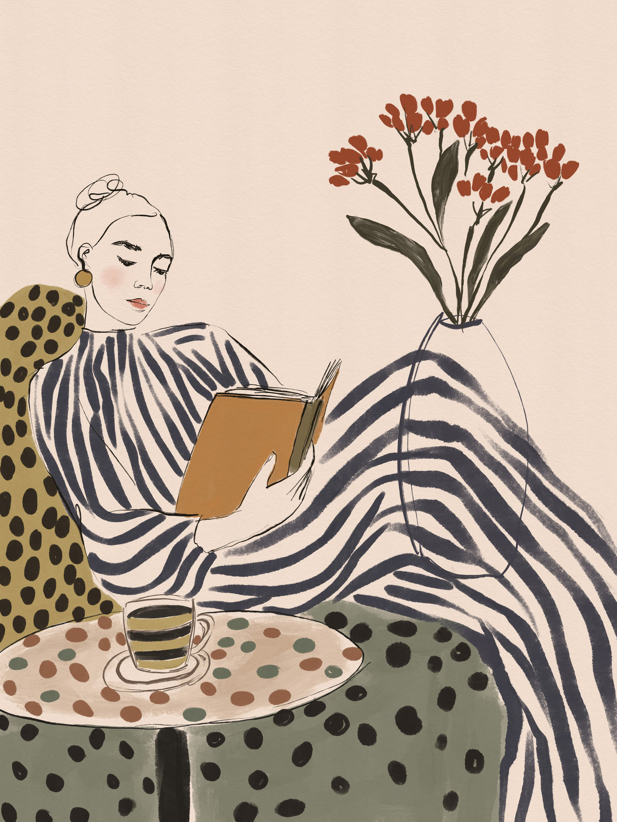 Stripes & Stories (Between Chapters) Wall Mural in your room