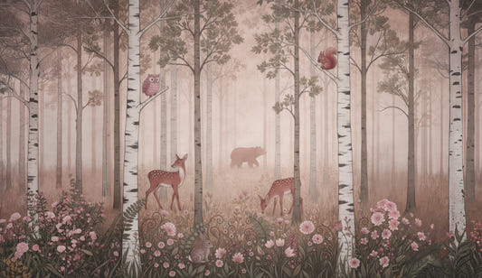 Forest Animals and Wildflowers –  Dawn Wall Mural