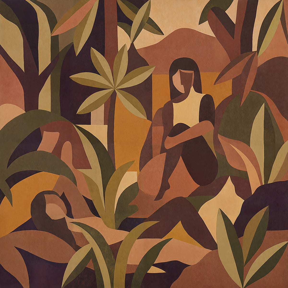 Amber Bloom Wall Mural in your room — zoomed