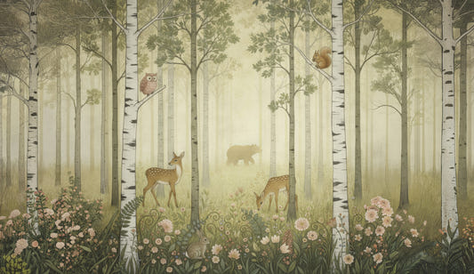 Forest Animals and Wildflowers – Summer Wall Mural
