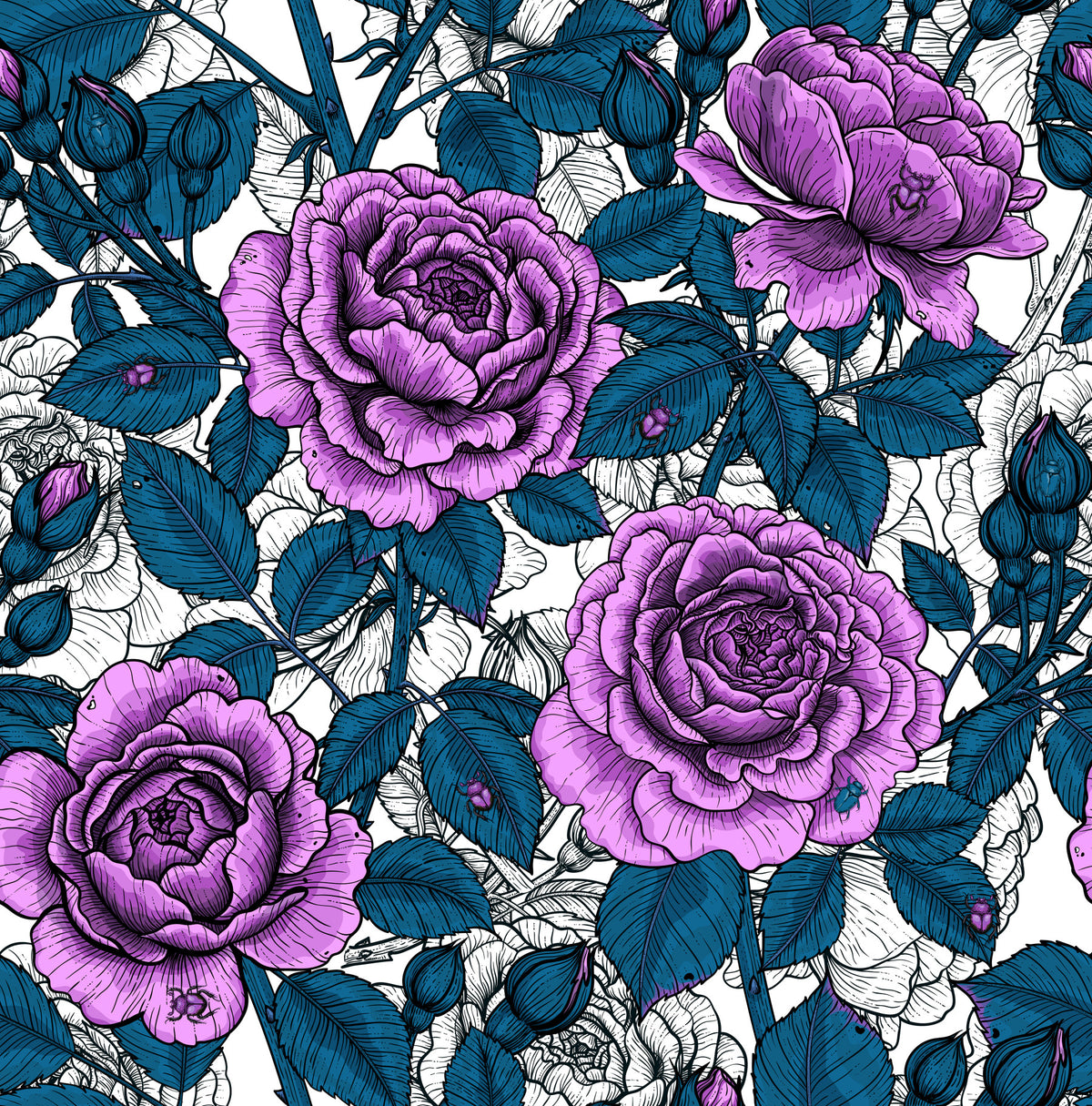 Violet rose garden Wallpaper⁠ in your room