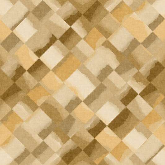 Relax Ocher Painted Checker Wallpaper⁠