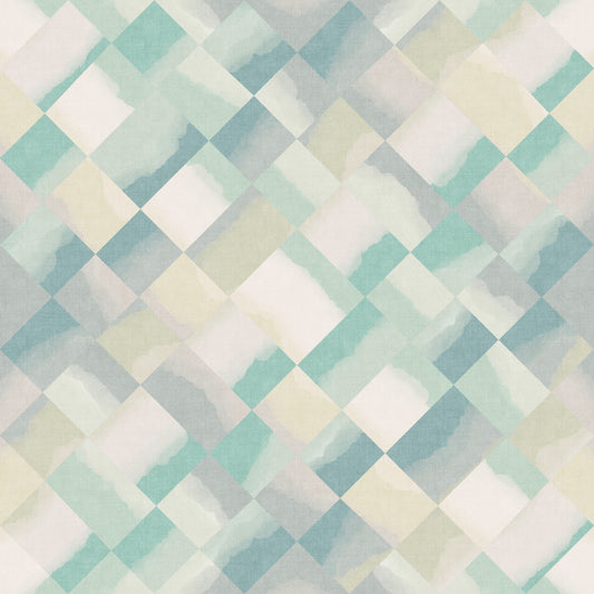 Relax Watery Painted Checker Wallpaper⁠