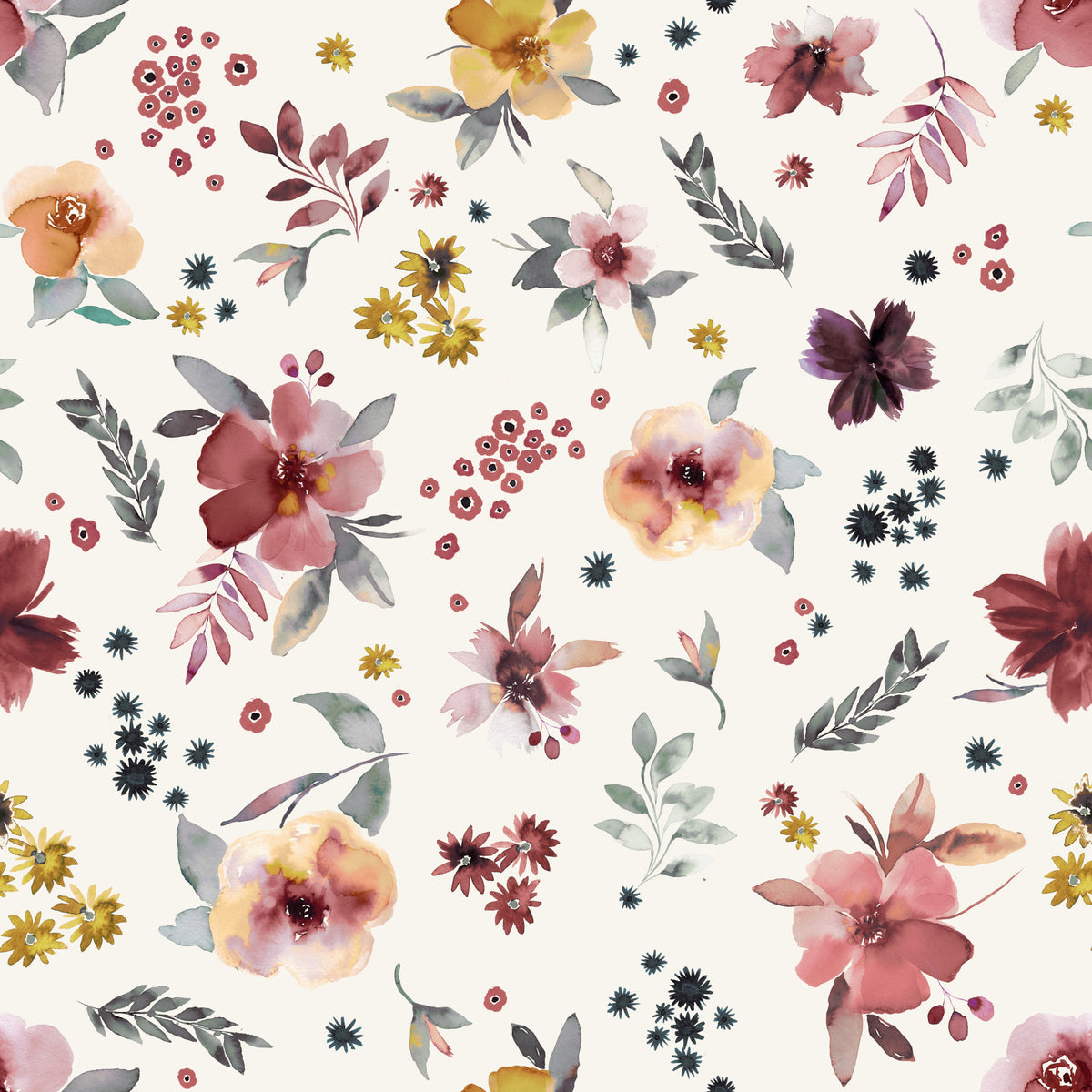 Soft Floral Countryside Wallpaper⁠ in your room