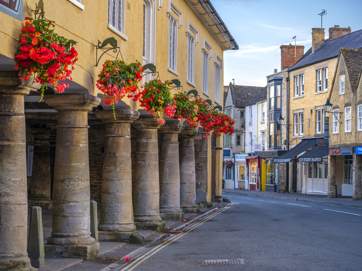 Village Blooms & Stone Archway Wall Mural in your room