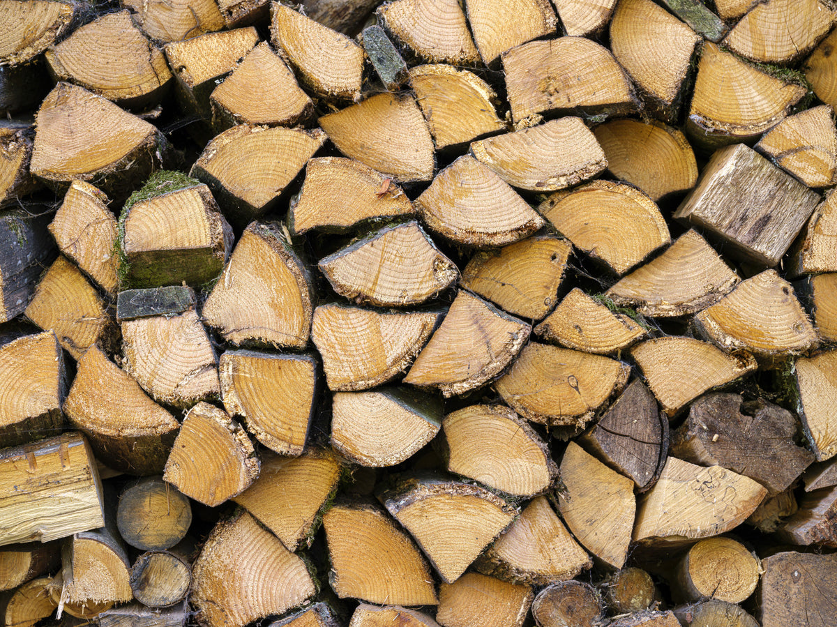 Rustic Wood Stack Texture Wall Mural in your room