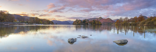 Autumn Lakeside Glow Wall Mural
