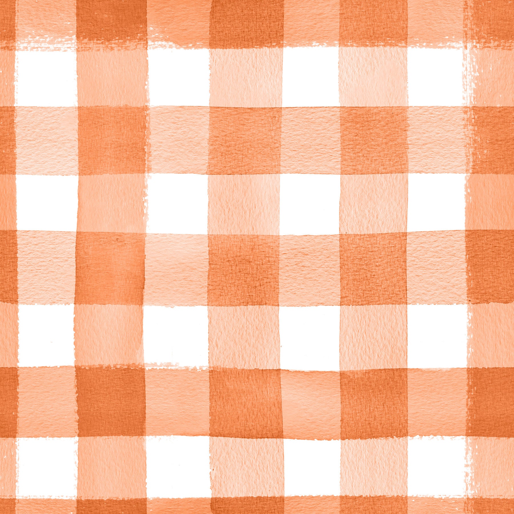 Hand-Painted Terracotta Gingham Wallpaper⁠