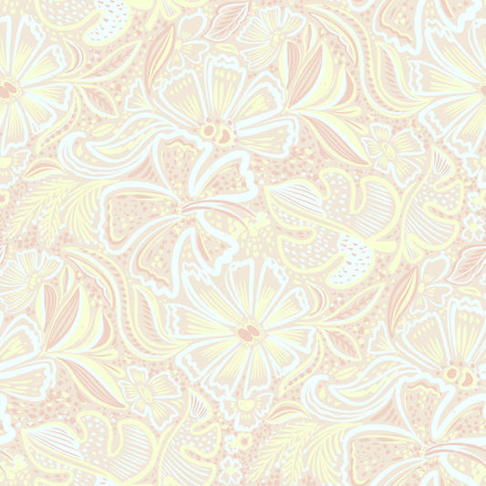 Whimsical Pastel Bloom Swirl Wallpaper⁠