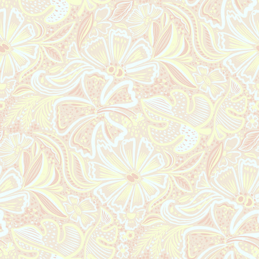 Whimsical Pastel Bloom Swirl Wallpaper⁠