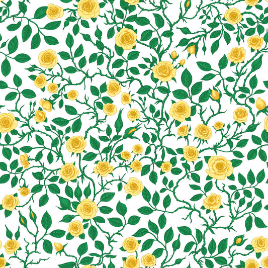 Golden Bloom Rose Trellis Wallpaper⁠
