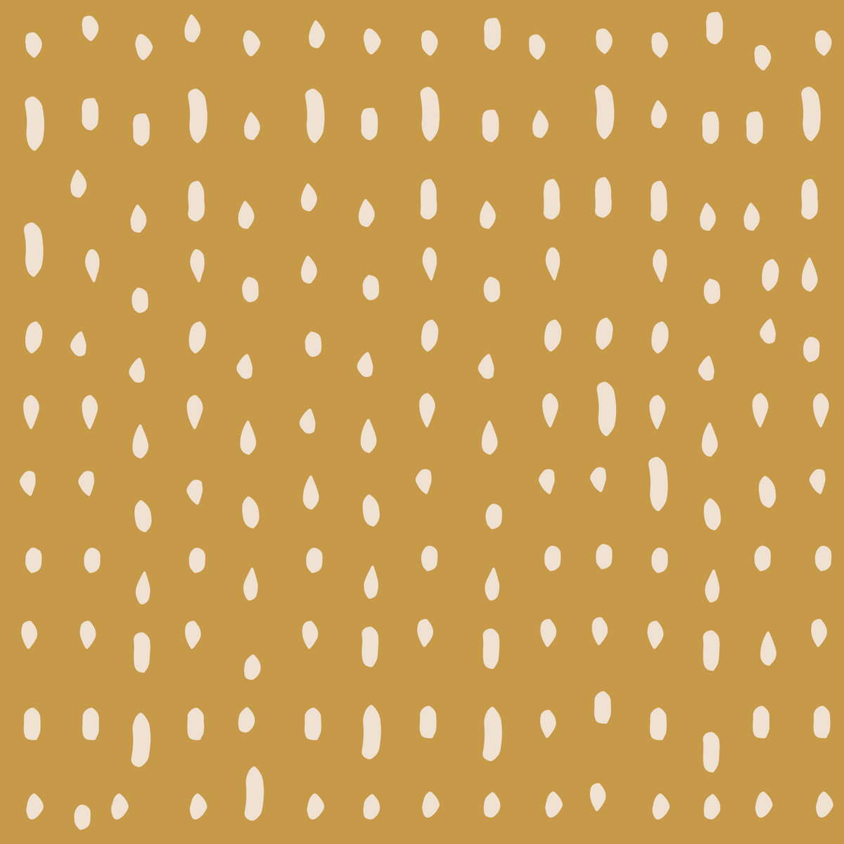 Mid Century Seed Dots Mustard Wall Mural in your room — zoomed