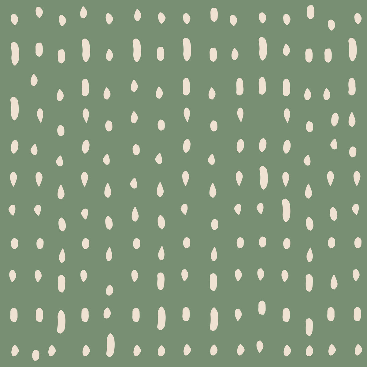 Mid Century Seed Dots Sage Green Wall Mural in your room — zoomed