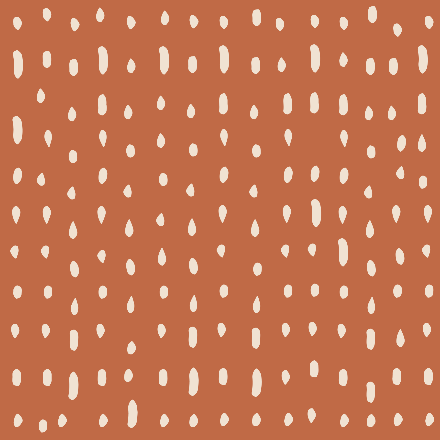 Mid Century Seed Dots wall mural warms a sunlit living room with retro rhythm.