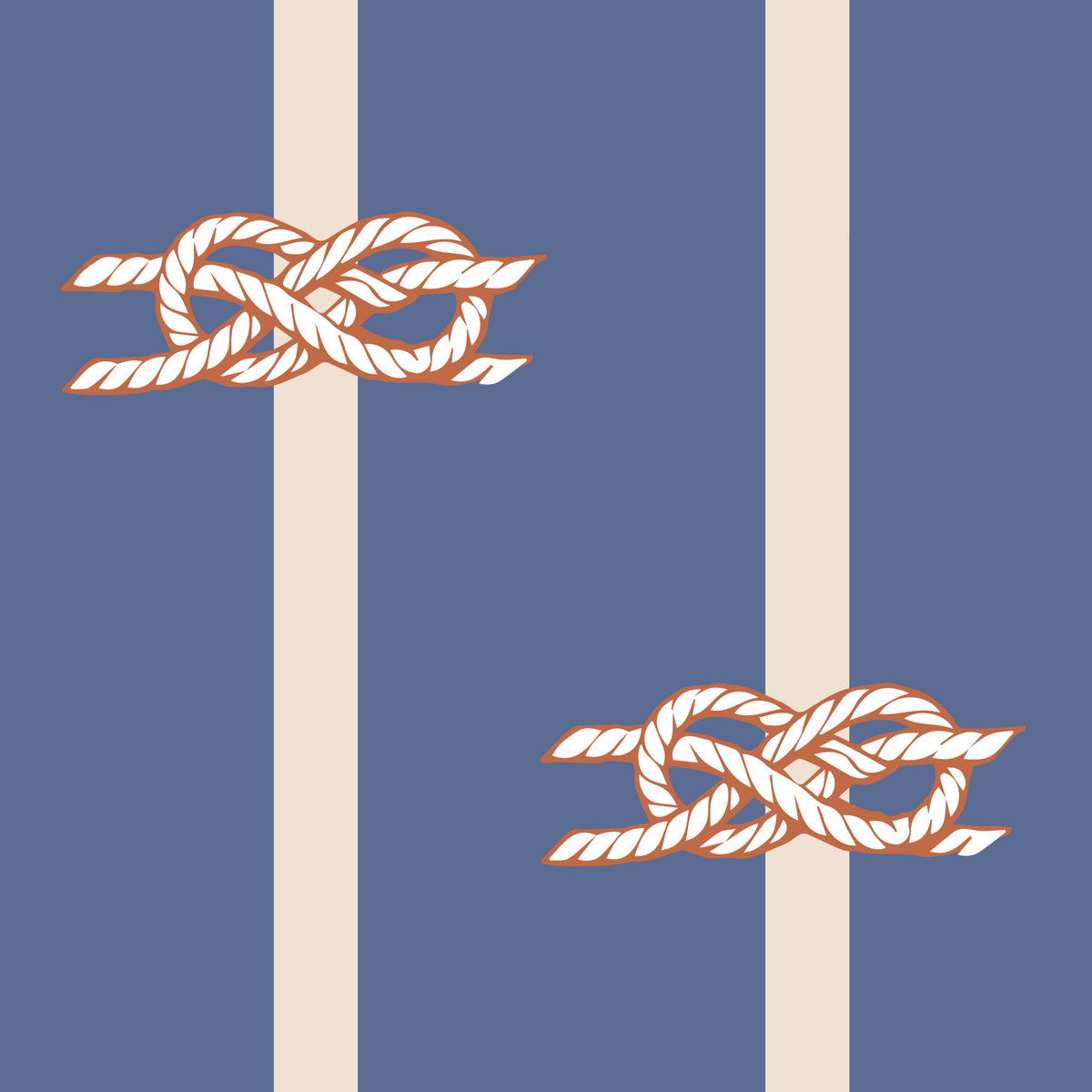 Nautical Rope Stripe Dusty Blue Wallpaper in your room