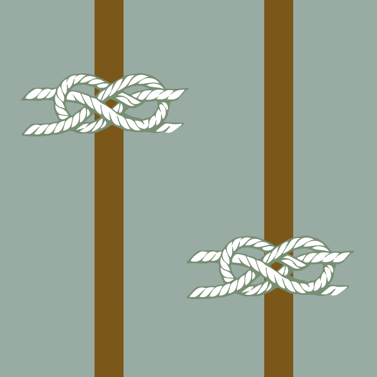 Nautical Rope Stripe Sage Green Wallpaper in your room