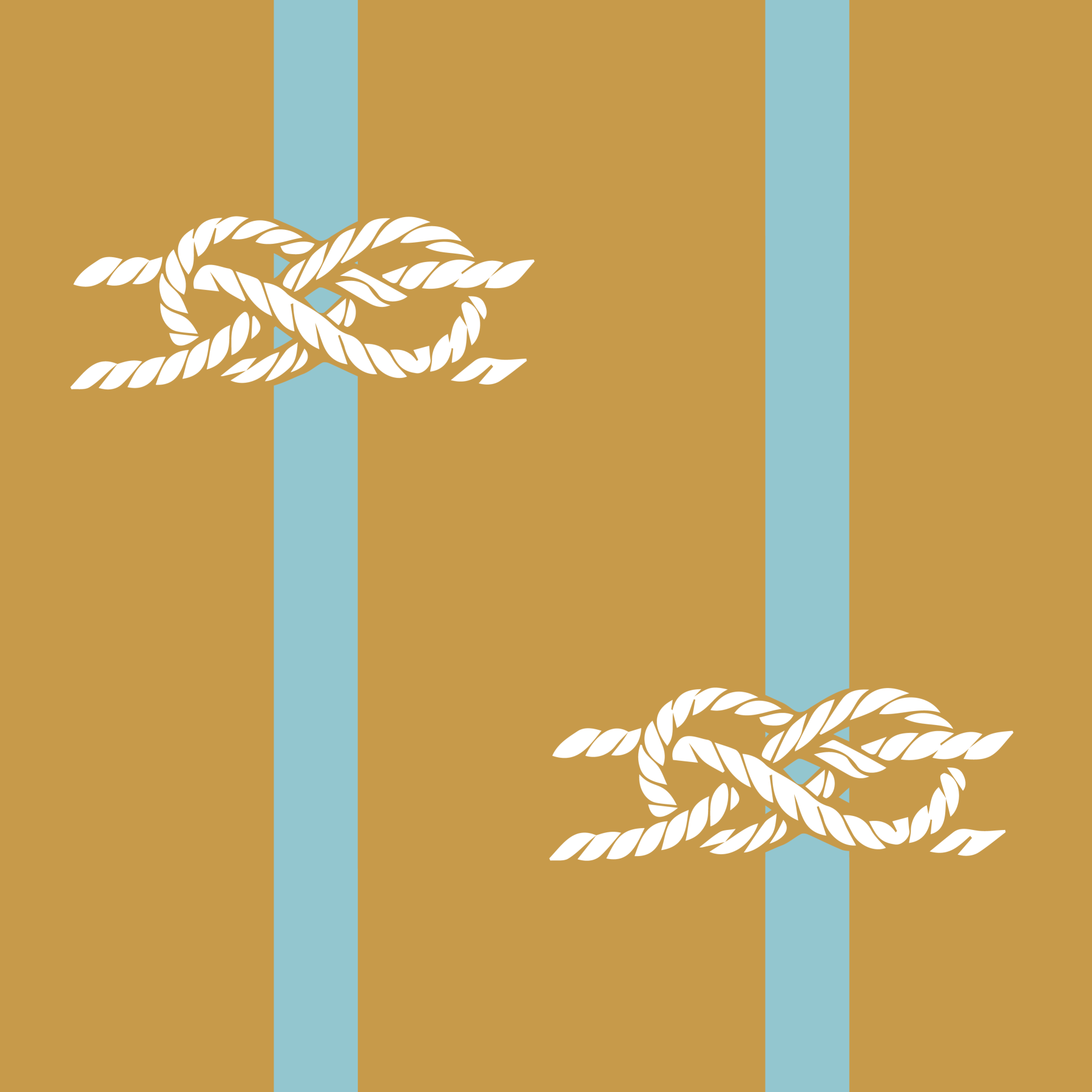 Nautical Rope Stripe Mustard Wallpaper