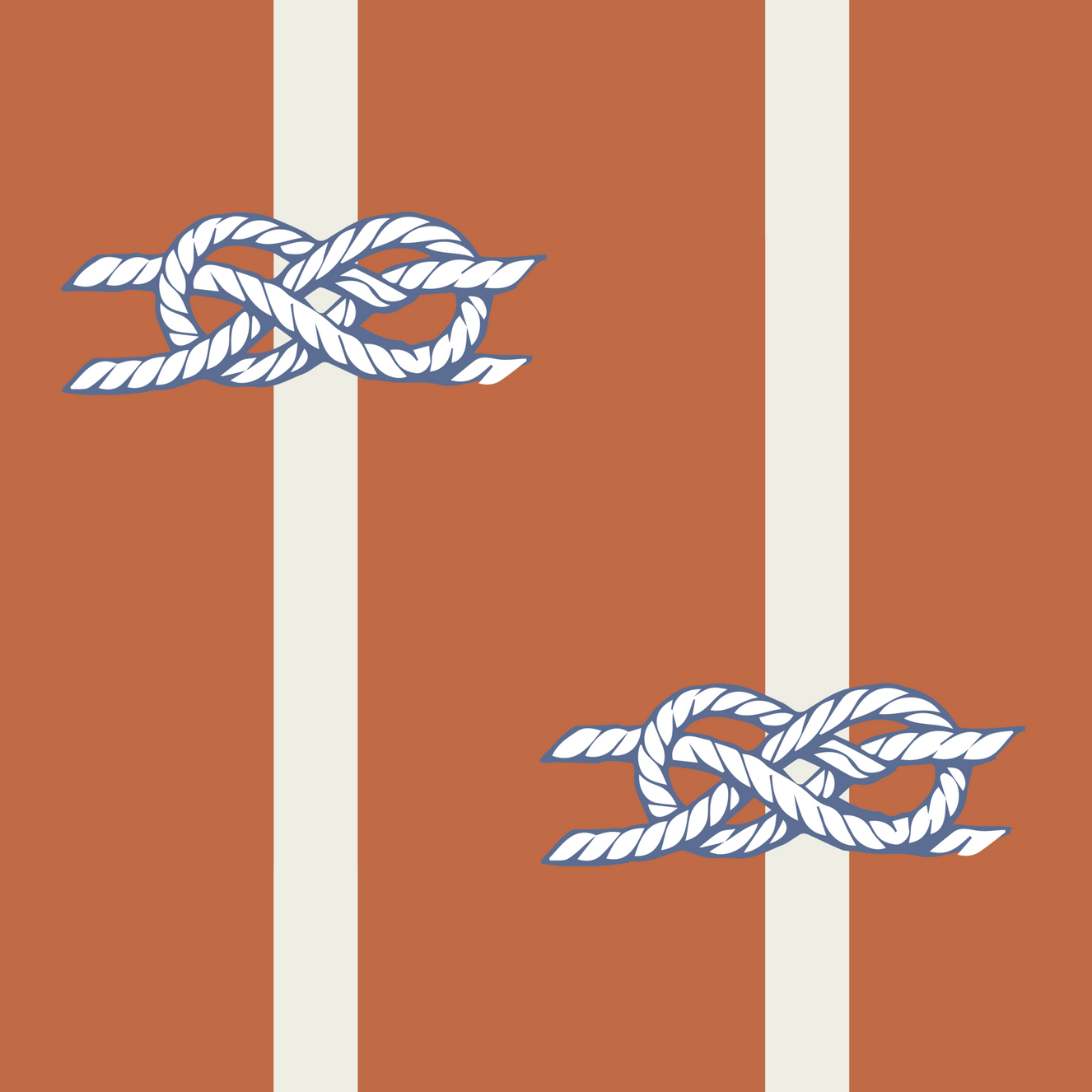 Nautical Rope Stripe Terracotta Wallpaper Wallpaper⁠