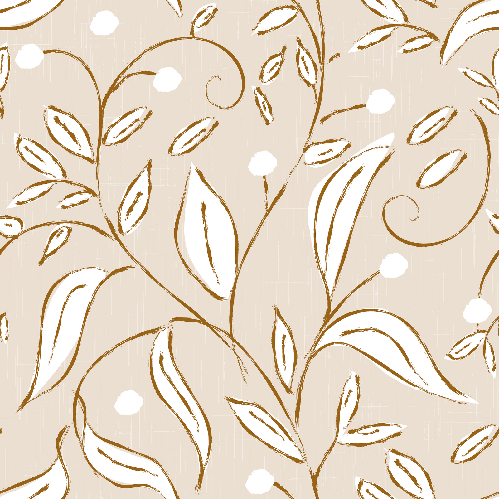 Beige Botanical Vine Scandinavian Neutral Wallpaper⁠