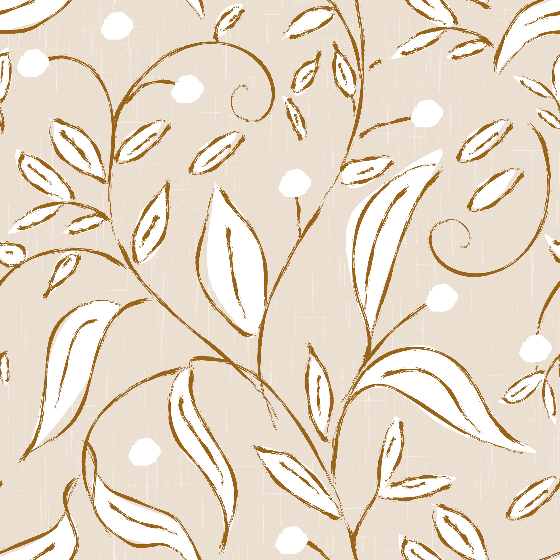 Beige Botanical Vine Scandinavian Neutral Wallpaper⁠ in your room — zoomed