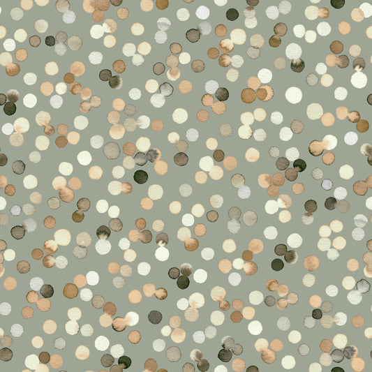 Sage and Sand Watercolor Polka Dots Wallpaper⁠