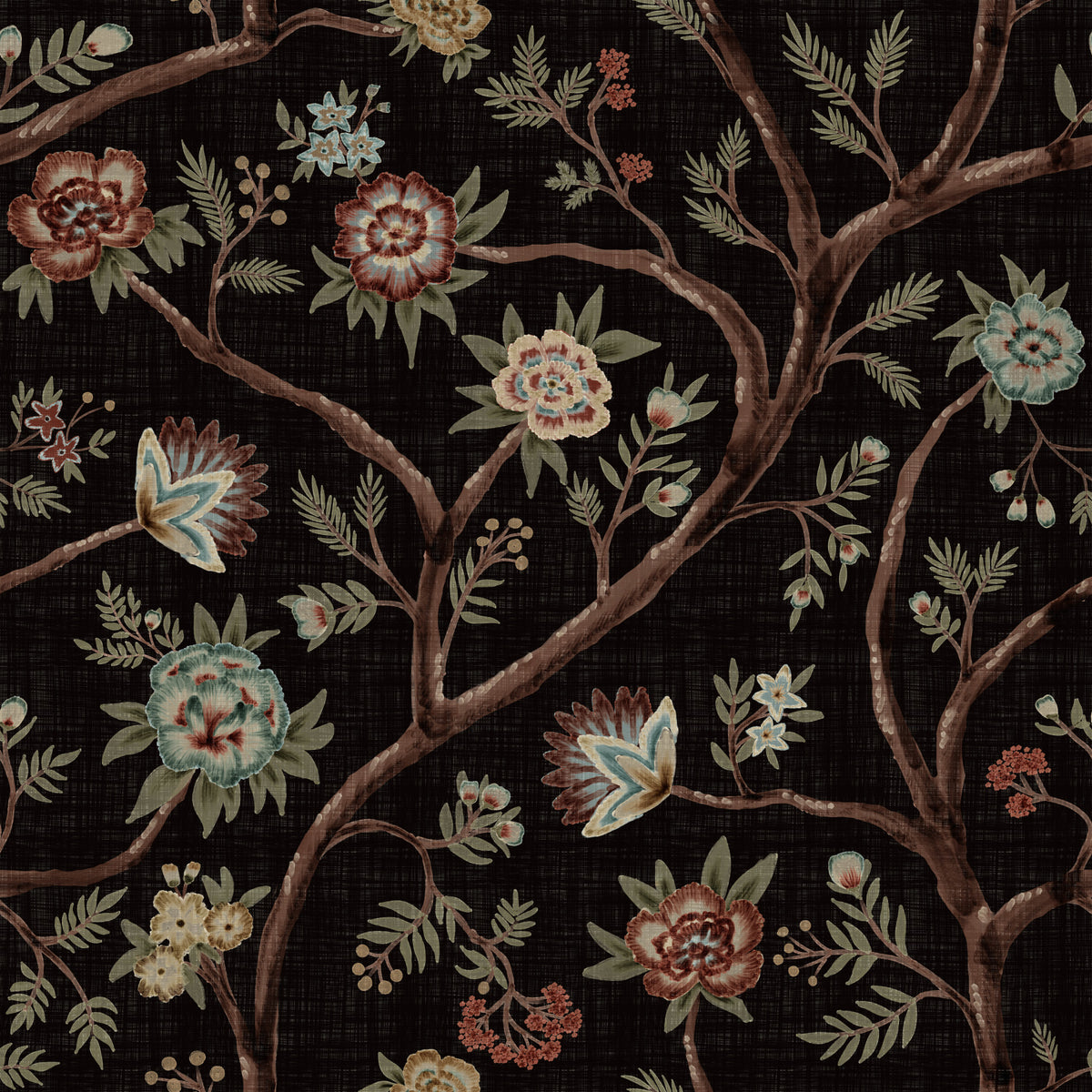 Never Ending Tree Chintz Revival Dark Wall Mural