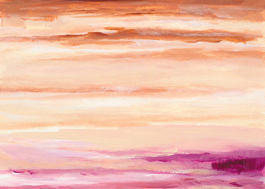 Sunset Horizon Abstract Terracotta Wall Mural