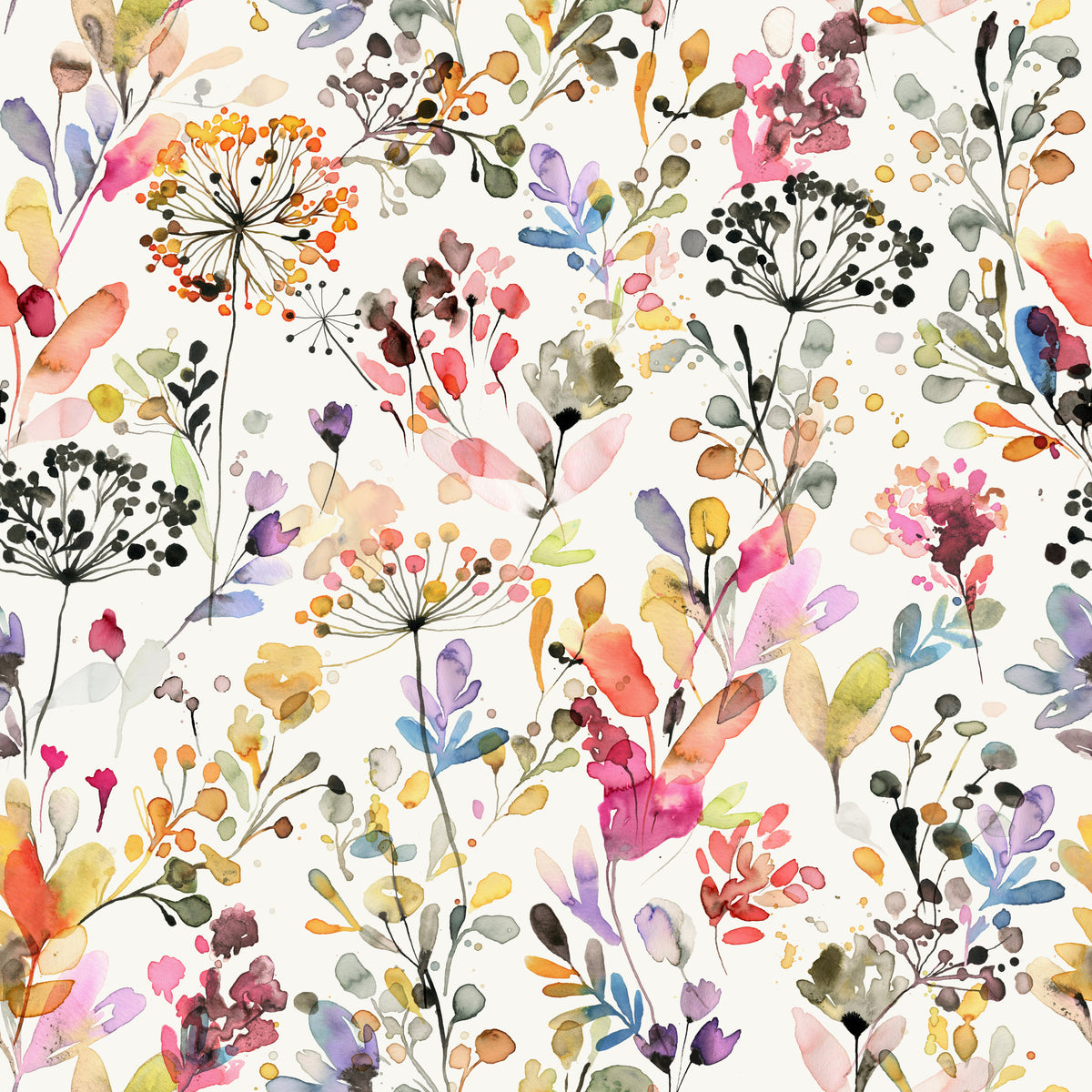 Watercolor Wildflower Meadow Wallpaper