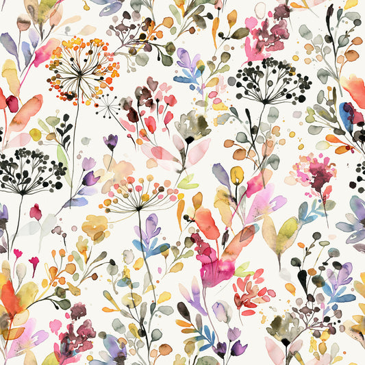 Watercolor Wildflower Meadow Wallpaper