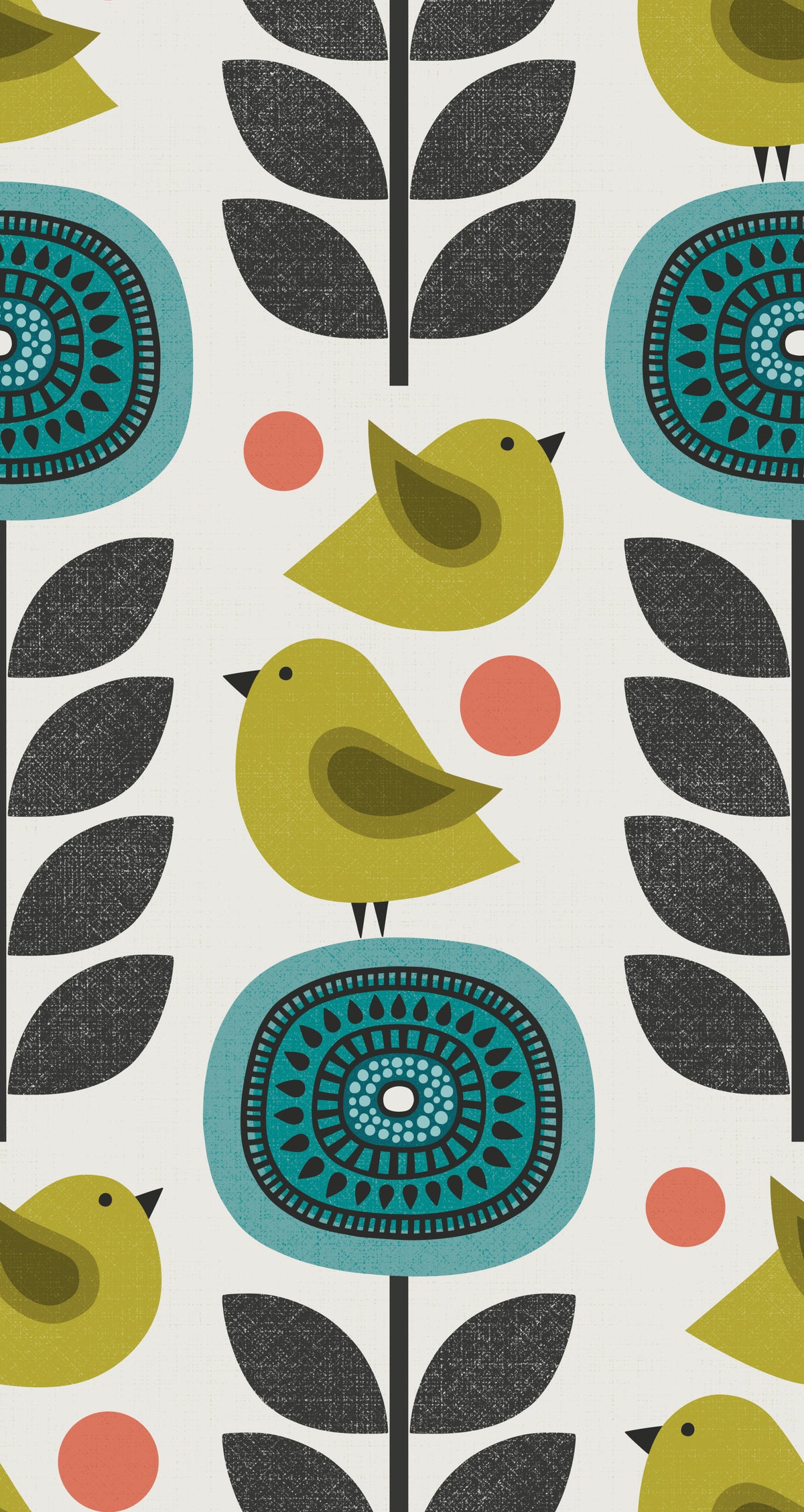 Retro Flowers And Birds Wallpaper⁠ in your room