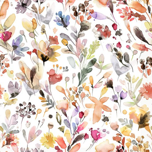 Artistic Watercolor Wildflower Meadow Wallpaper Wallpaper⁠