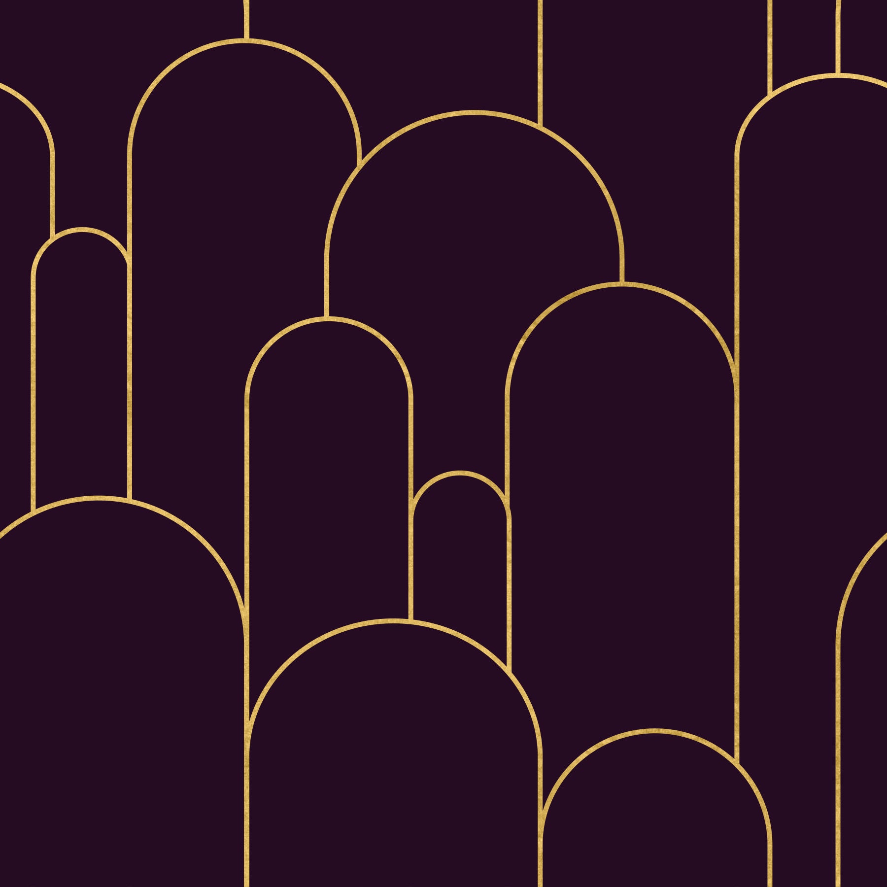 Retro Glamour Plum Noir Arches Wallpaper⁠