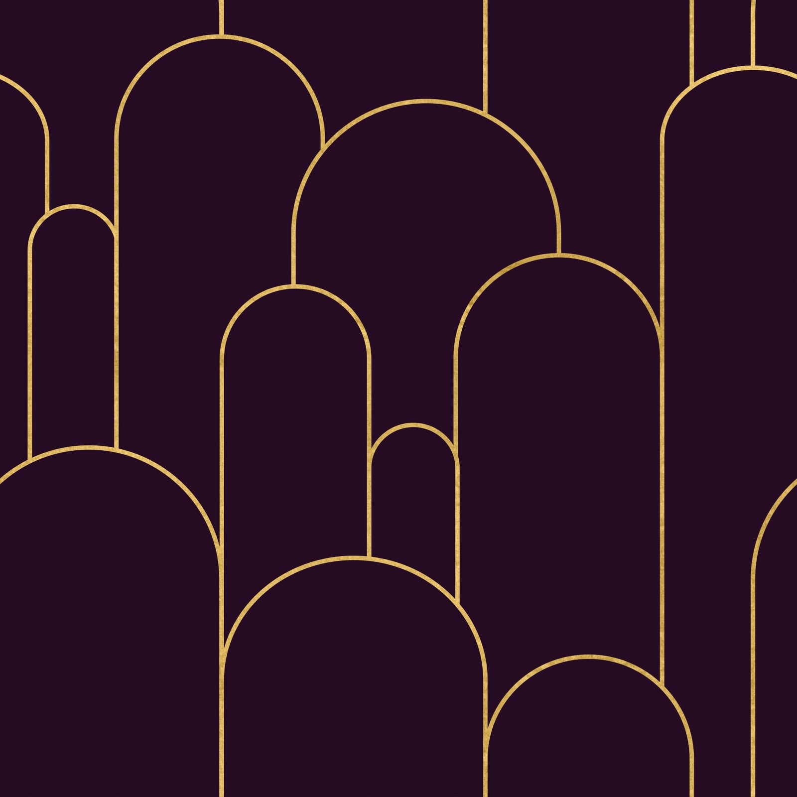 Retro Glamour Plum Noir Arches Wallpaper⁠