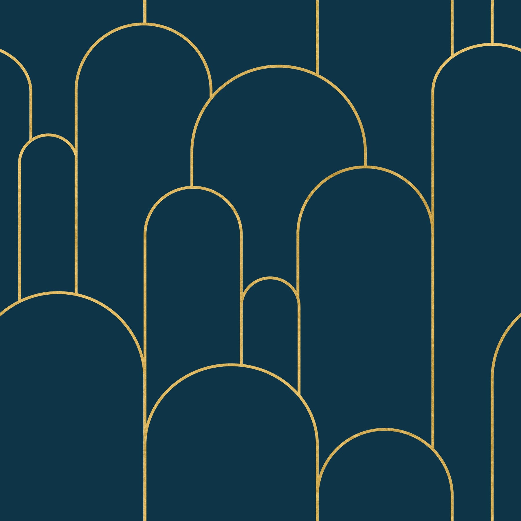 Elegant Navy and Gold Art Deco Wallpaper⁠ in your room — zoomed