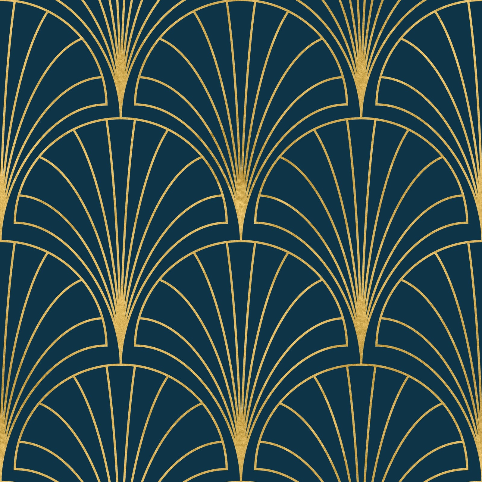 Regal Gatsby Deep Turquoise and Gold Wallpaper⁠