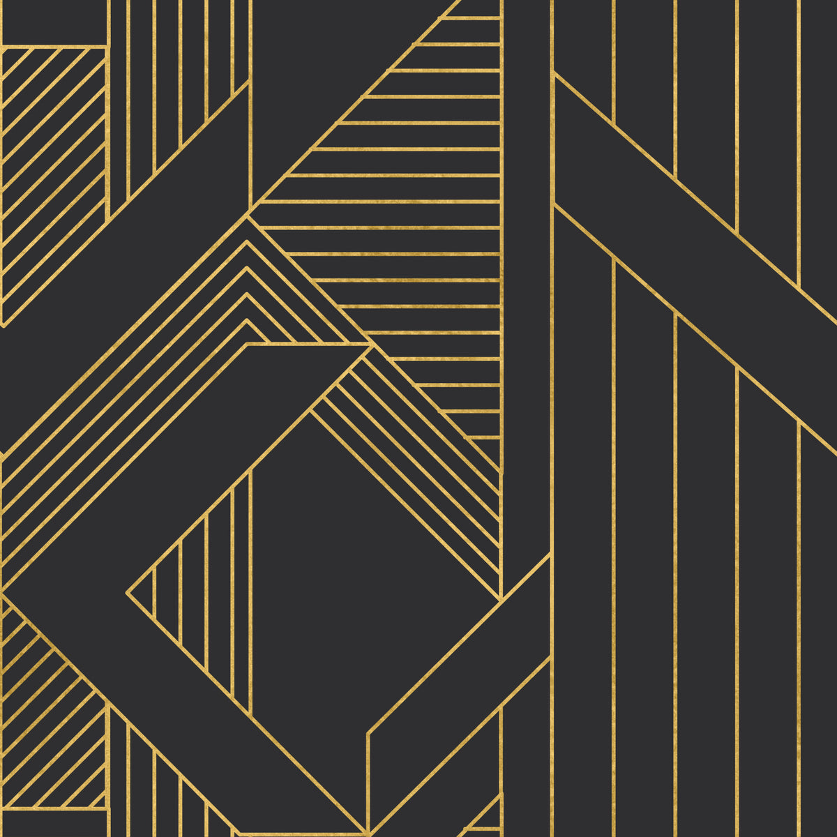 Golden Era Art Deco Geometric Wallpaper in your room