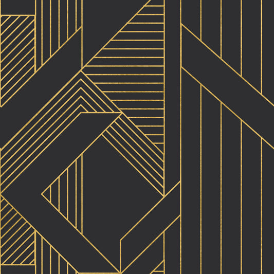 Golden Era Art Deco Geometric Wallpaper