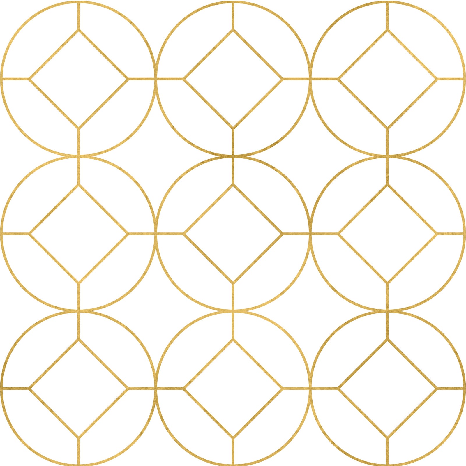 Modern Luxe Gold and White Lattice Wallpaper