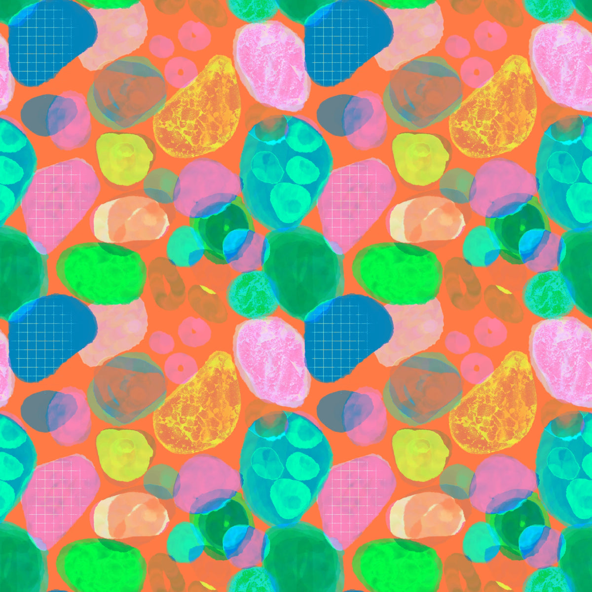 Retro Terrazzo Pop Abstract Wallpaper in your room
